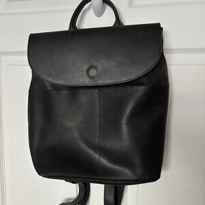 Able Black Leather Backpack